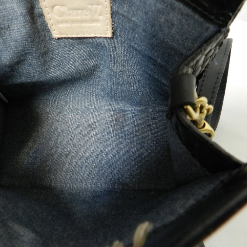Clare V. Simple Tote Bebe Black Croc-Embossed Leather Mini Crossbody Bag Tote - Picture 12 of 14